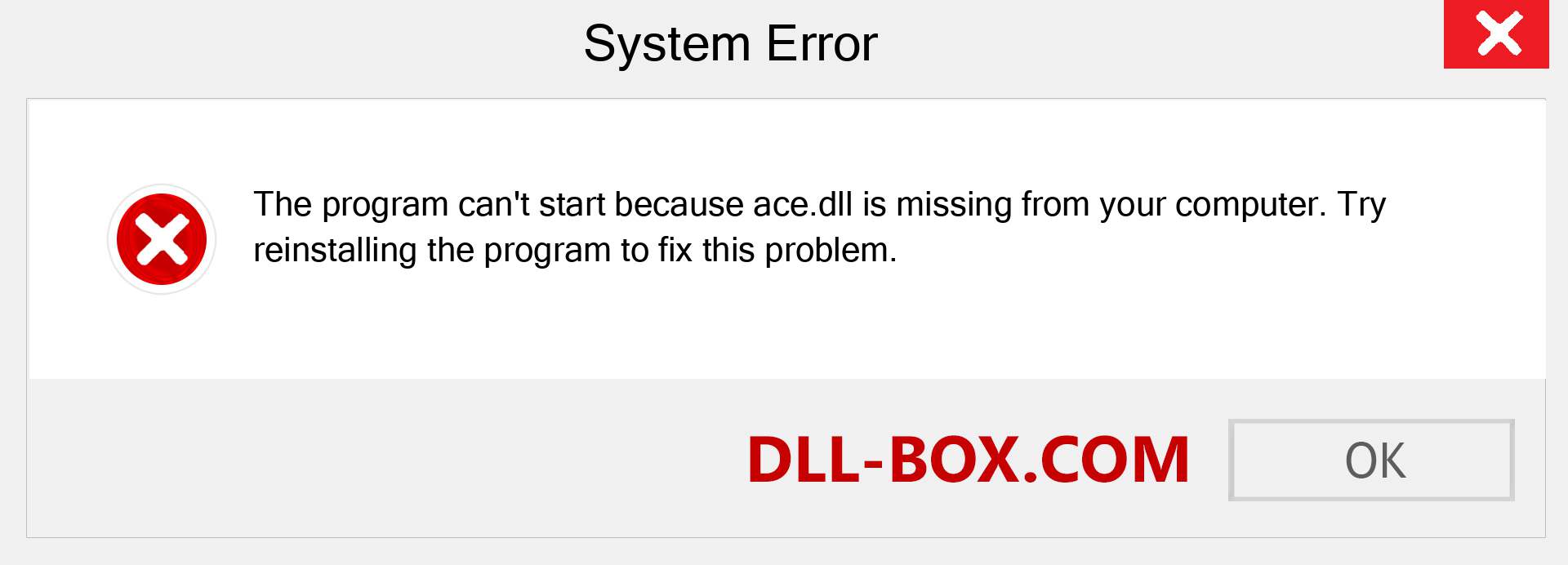  ace.dll file is missing?. Download for Windows 7, 8, 10 - Fix  ace dll Missing Error on Windows, photos, images